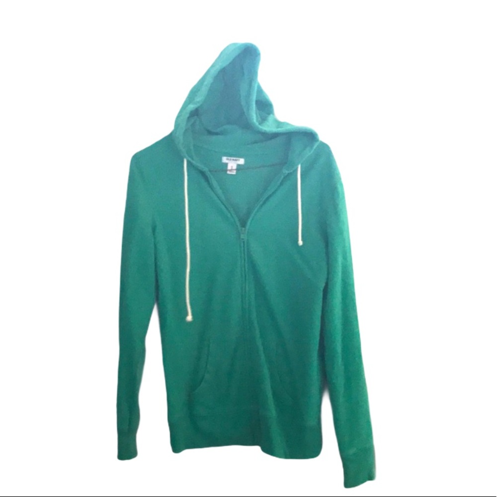 Green Hooded Fleece Zip Up Jacket